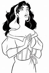 Coloring Pages Dame Notre Disney Hunchback Esmeralda Colouring Sheets Printablecolouringpages Printable Kids sketch template