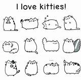 Pusheen Coloring Pages Cat Kitties Printable Book Print Cats Kids Cute Sheets Colouring Color Unicorn Books Kawaii Summer Rocks Kitty sketch template