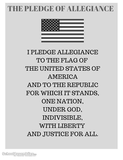 printable pledge  allegiance words