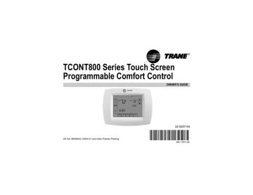 trane tcont touch screen thermostat owners manual manualzz