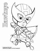 Hawkeye Superhero Chibi Vanquish sketch template