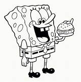 Coloring Cartoon Pages Printable Characters Clipart Library Spongebob sketch template