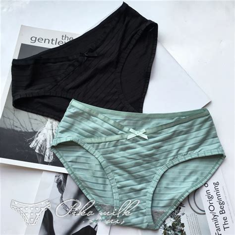 Spandcity New Cross Design Striped Ice Silk Seamless Underwear Women Sexy