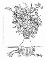 Still Life Coloring Pages Vase Click Flowers Getcolorings Designlooter Template 08kb 1718 Color sketch template