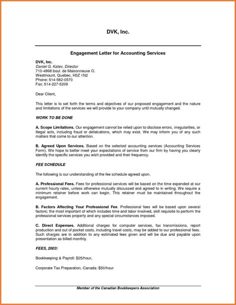 letter  engagement bookkeeping template australia db excelcom