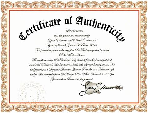 certificate  authenticity artwork template luxury  printable