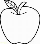Apple Coloring Pages Printable Kindergarten Fruit Kids Color Sheets Easy Leaf sketch template