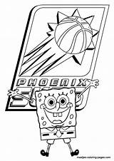 Pages Coloring Suns Phoenix Nba Spongebob Browser Window Print sketch template