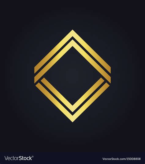 square  gold geometry logo royalty  vector image
