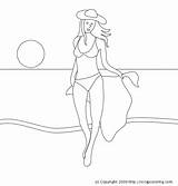 Bikini Coloring Woman Swimsuit Designlooter 44kb 630px Young sketch template