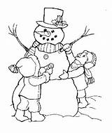 Snowman Coloring Pages Christmas Kids Build Children Choose Board Colouring Meadow sketch template