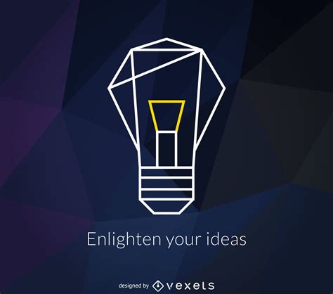 polygonal light bulb logo vector