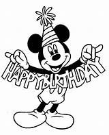 Mickey Birthday Coloring Mouse Pages Happy Color Printable Colouring Party Minnie sketch template