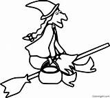Broom Room Coloring Pages Witch sketch template