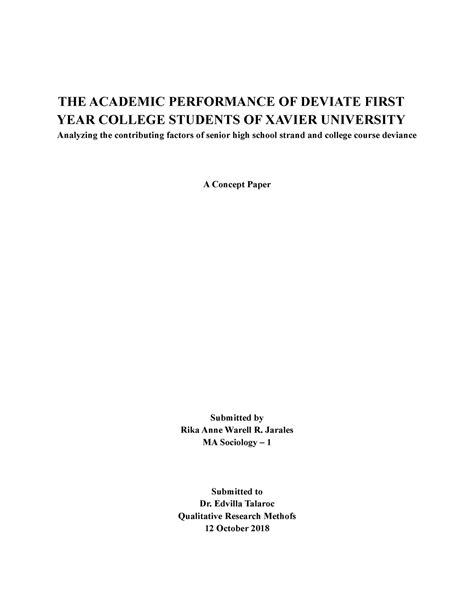 sample research paper  academic performance  deviate
