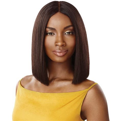 amazoncom outre unprocessed human hair wig  daily lace part wig blunt cut bob  natural
