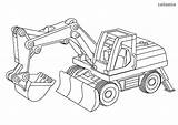 Bagger Malvorlage Excavator Digger Zum Ausmalbild Skizze Schaufelbagger Fahrzeuge Backhoe Radlader Baustelle Raupenbagger Bulldozer sketch template