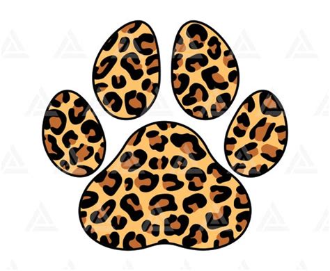 leopard paw svg cheetah paw svg leopard print svg dog paw etsy