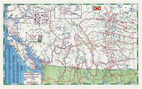 road map   provinces  british columbia  alberta  map
