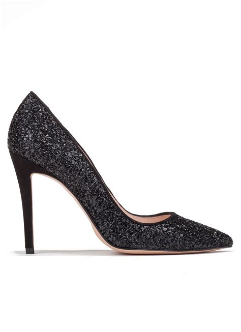 High Heel Pumps In Black Glitter Online Shoe Store Pura Lopez Pura