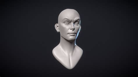 stylized female head sculpt download free 3d model by riceart