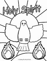 Holy Spirit Coloring Pages Pentecost Bible Trinity Kids Sunday School Dove Print Gifts Crafts Printable Spiritual Craft Drawing Color God sketch template