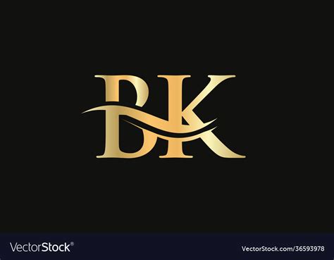 monogram letter bk logo design bk letter logo vector image