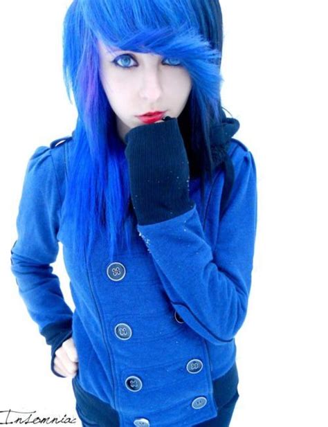 alternative blue blue hair coat colored hair image 317490 on