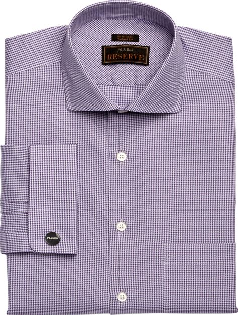 lyst jos  bank reserve collection tailored fit cutaway collar check dress shirt  purple