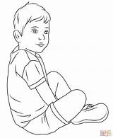 Coloring Child Pages Kids Sitting Printable Drawing People Boys Template Drawings Sketch 1466 75kb Popular sketch template