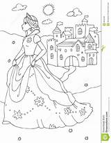 Castle Coloring Princess Pages Castles Colouring Printable Dreamstime Book Kids Thumbs Choose Board sketch template