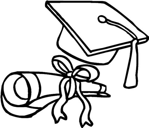 graduation cap coloring page clipart