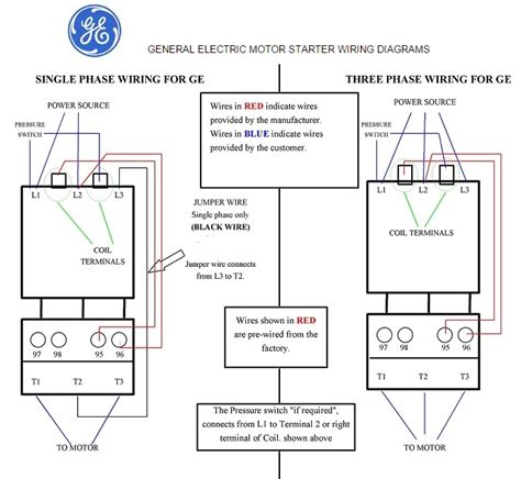 general electric motor starter  phase   phase wiring diagrams elec eng world