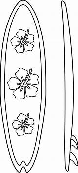 Clip Coloring Pages Surfboard Surf Outline Clipart Surfing Line Surfboards Hawaii Desenho Sweetclipart Print Kids sketch template