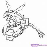 Rayquaza Pokemon Coloring Draw Pages Drawing Mega Drawings Step Color Line Ausmalbilder Characters Choose Board Printable Hellokids sketch template