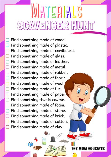 printable scavenger hunt  kids ideas  mum educates