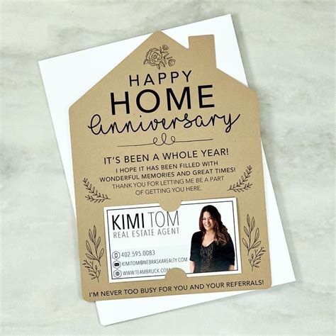 Set Of Happy Home Anniversary Cards Real Estate Agent