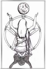 Moon Witch Wiccan Pagan sketch template
