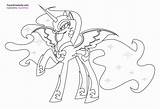 Coloring Pony Little Pages Princess Luna Library Clipart Nightmare Moon sketch template