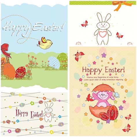 happy easter card set vector