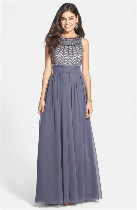 js collections embellished chiffon gown nordstrom