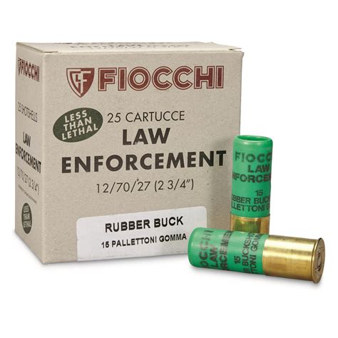 Fiocchi Buckshot 2 3 4 12 Gauge 00 Rubber Buckshot 15 Pellets 25