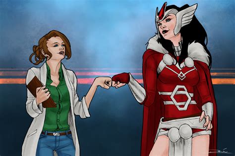 Jane And Sif Fistbump By Toherrys On Deviantart