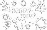 Holi Coloring Happy Pages Drawing Kids Printable Colouring Print Simple Color Festival Getcolorings Wordzz sketch template
