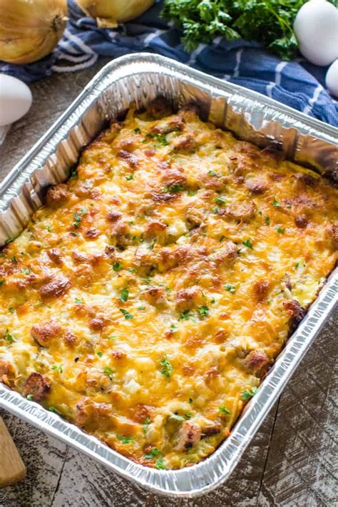 sausage breakfast casserole grill  oven gimme  grilling