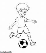 Kicking Football Playing Coloringpages sketch template