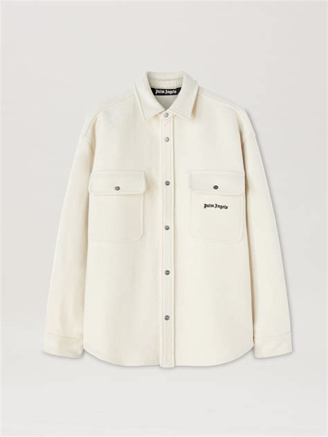 pocket logo overshirt  white palm angels official