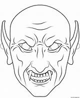 Halloween Mask Coloring Outline Vampire Pages Printable Print sketch template