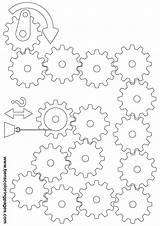Gears Coloring Printable Gear Challenge Pages Worksheets Pulleys Pulley Kids Writing Exercise Prompts School 94kb Puzzles Rotation Sketchite sketch template
