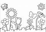 Coloring Pages Flower Spring Lily Leaves sketch template